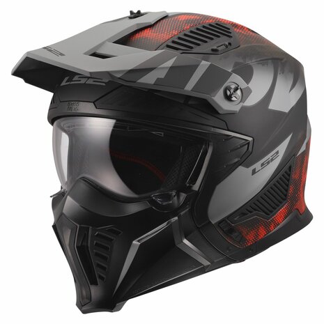 LS2 OF606 Drifter helmet Gas grey red