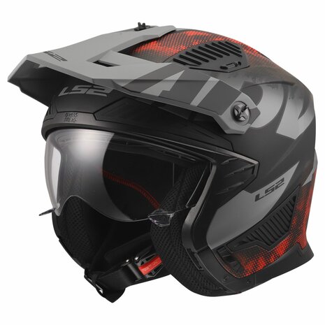 LS2 OF606 Drifter helmet Gas grey red