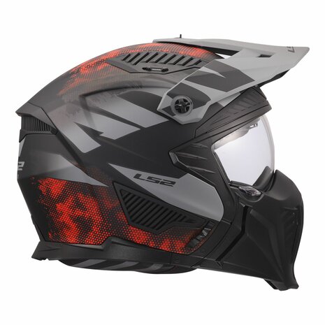LS2 OF606 Drifter helmet Gas grey red