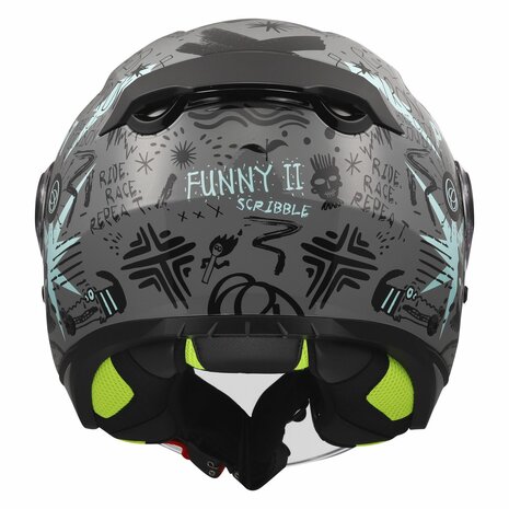 LS2 OF622 Funny II Scribble grey blue children openface helmet