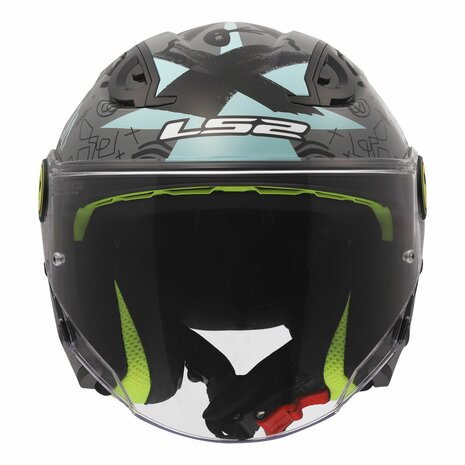 LS2 OF622 Funny II Scribble grey blue children openface helmet