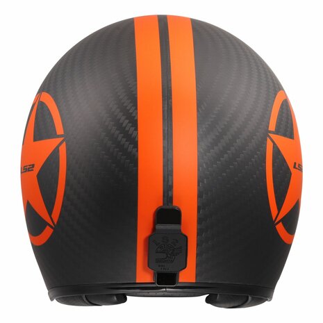 LS2 OF601 Bob II C Star matt black carbon orange Open Face Motorcycle Helmet