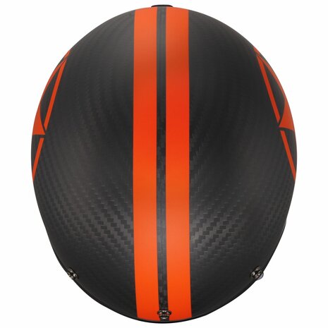 LS2 OF601 Bob II C Star matt black carbon orange Open Face Motorcycle Helmet