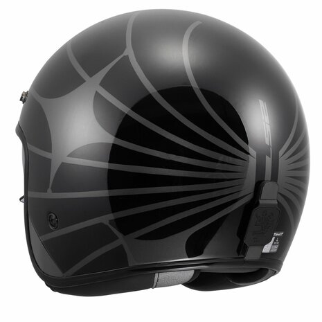 LS2 OF601 Bob II Open Face Motorcycle Helmet  - Cosmic gloss black grey