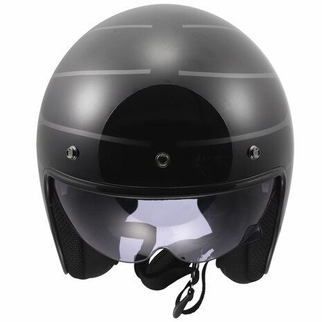 LS2 OF601 Bob II Open Face Motorcycle Helmet  - Cosmic gloss black grey