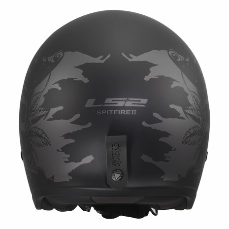 LS2 OF599 Spitfire II Willy matt black grey - Open Face helmet motorcycle scooter