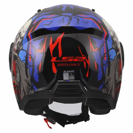 LS2 OF616 Airflow II helmet Zombie II gloss black red blue
