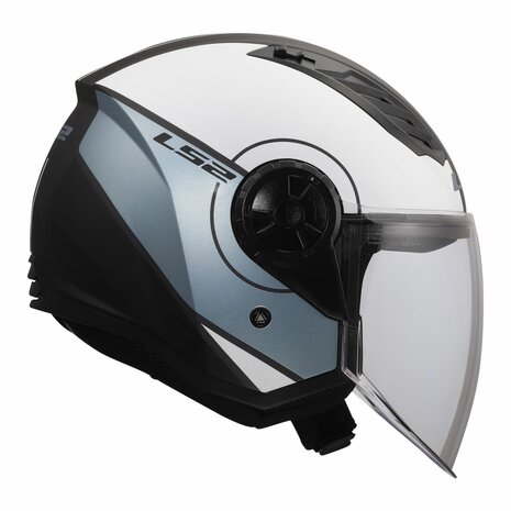 LS2 OF616 Airflow II helmet Cover matt grey blue