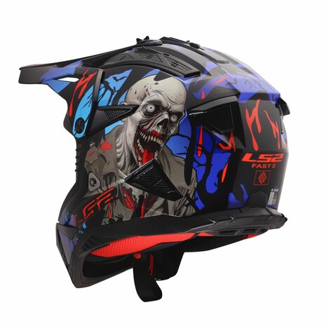 LS2 MX708 Fast II helmet Zombie II gloss black red blue