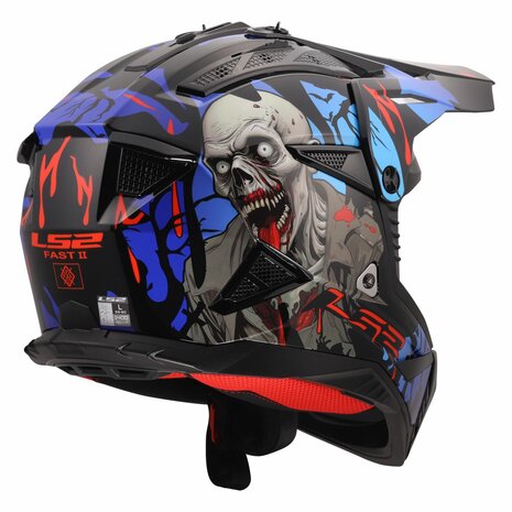 LS2 MX708 Fast II helmet Zombie II gloss black red blue
