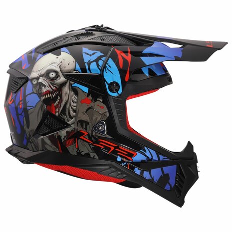 LS2 MX708 Fast II helmet Zombie II gloss black red blue