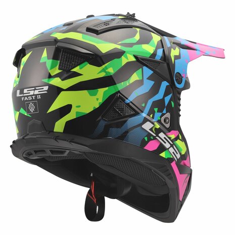 LS2 MX708 Fast II helmet Grotesk gloss blue pink green