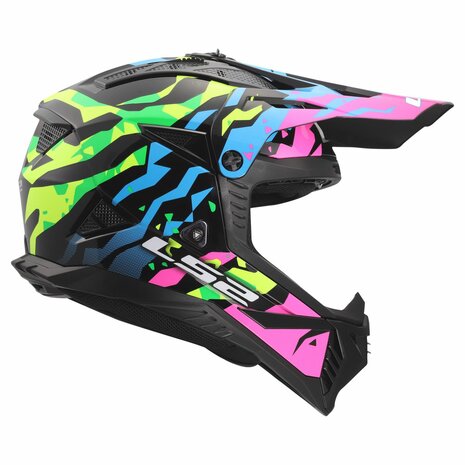 LS2 MX708 Fast II helmet Grotesk gloss blue pink green
