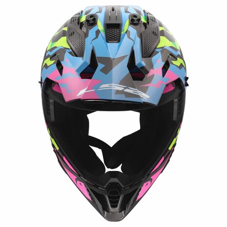 LS2 MX708 Fast II helmet Grotesk gloss blue pink green