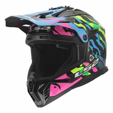 LS2 MX708 Fast II helmet Grotesk gloss blue pink green