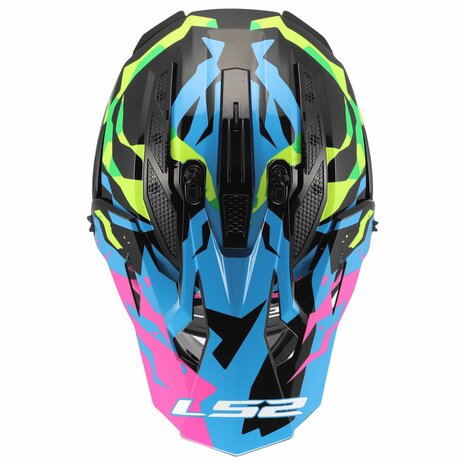 LS2 MX708 Fast II helmet Grotesk gloss blue pink green