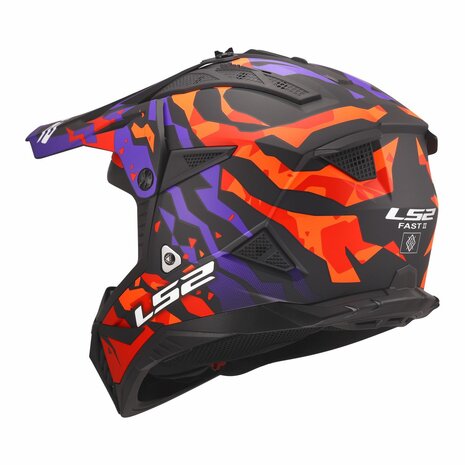 LS2 MX708 Fast II helmet Grotesk matt purple orange