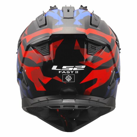 LS2 MX708 Fast II helmet Grotesk gloss white blue red