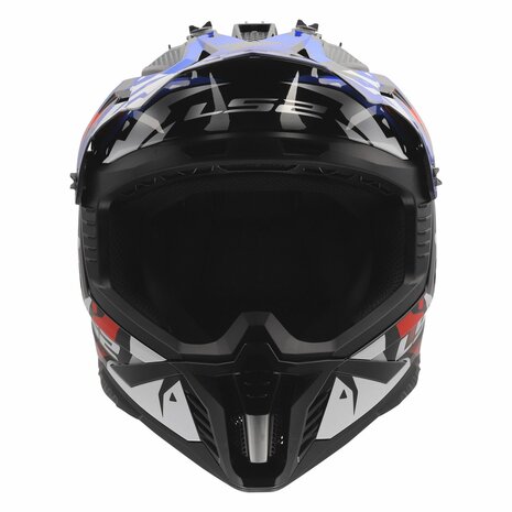 LS2 MX708 Fast II helmet Grotesk gloss white blue red