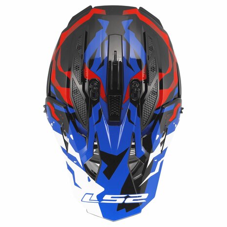 LS2 MX708 Fast II helmet Grotesk gloss white blue red