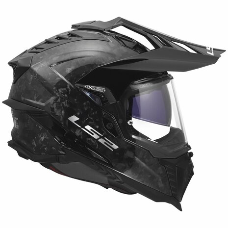 LS2 MX701 C Explorer Forged gloss carbon black - Adventure helmet motorcycle