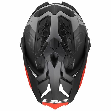 LS2 MX701 Explorer Hexa matt black red grey - Adventure helmet motorcycle