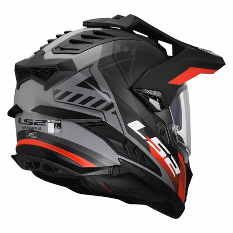 LS2 MX701 Explorer Hexa matt black red grey - Adventure helmet motorcycle