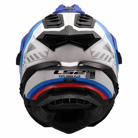 LS2 MX701 Explorer Hexa gloss white blue red - Adventure helmet motorcycle