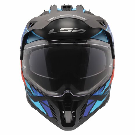 LS2 MX702 Pioneer II adventure helmet Block matt black red blue