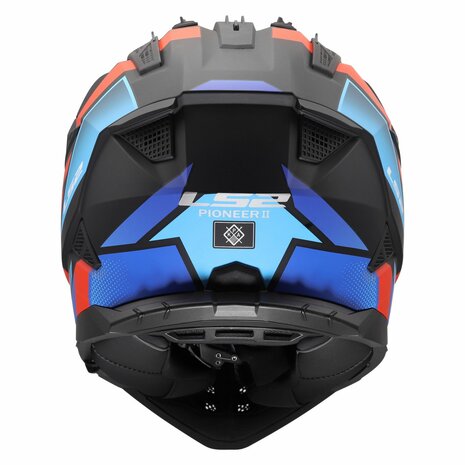 LS2 MX702 Pioneer II adventure helmet Block matt black red blue