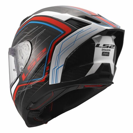LS2 FF807 Dragon helmet Subic gloss white blue red carbon black