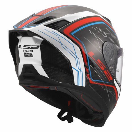 LS2 FF807 Dragon helmet Subic gloss white blue red carbon black