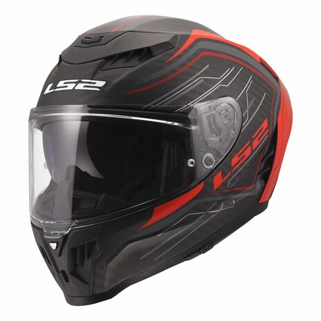 LS2 FF807 Dragon helmet Subic matt red carbon black
