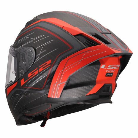 LS2 FF807 Dragon helmet Subic matt red carbon black