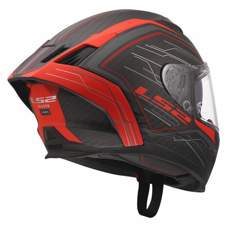 LS2 FF807 Dragon helmet Subic matt red carbon black