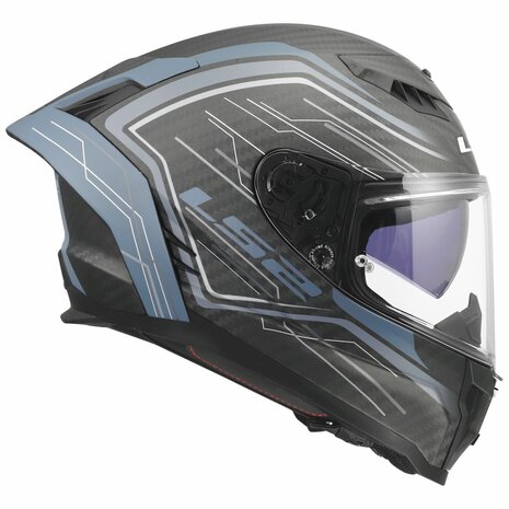 LS2 FF807 Dragon helmet Subic matt blue petrol carbon black