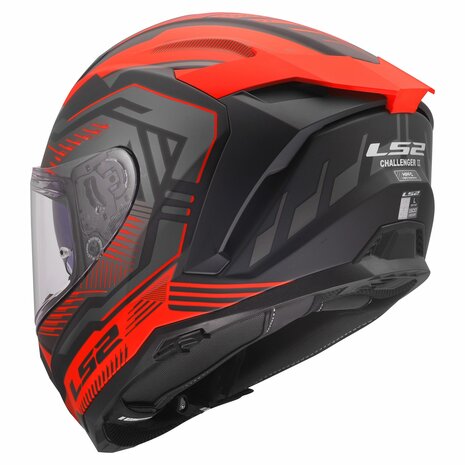 LS2 FF817 Challenger II helmet Dravix matt black red