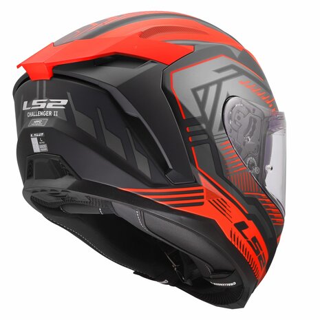LS2 FF817 Challenger II helmet Dravix matt black red