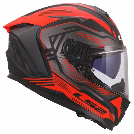 LS2 FF817 Challenger II helmet Dravix matt black red