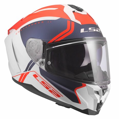 LS2 FF817 Challenger II helmet Titan matt white blue red