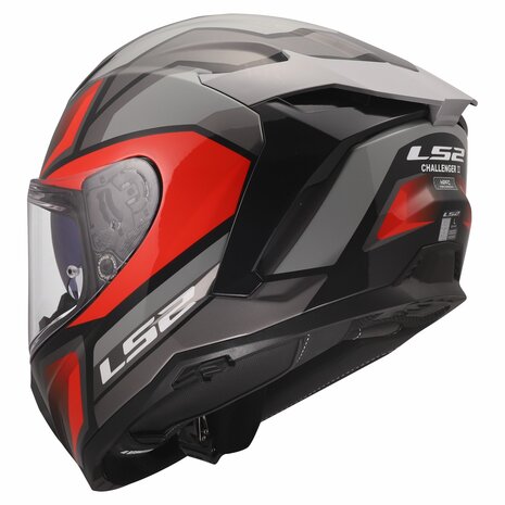 LS2 FF817 Challenger II helmet Viper gloss grey red