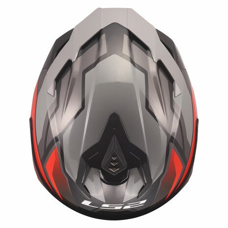 LS2 FF817 Challenger II helmet Viper gloss grey red