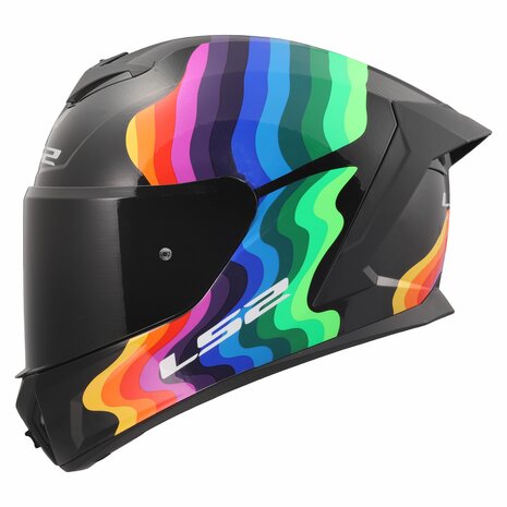 LS2 FF820 Rapid III helmet Flow gloss black multi rianbow