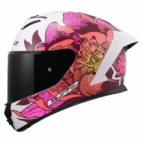 LS2 FF820 Rapid III helmet Poppies II gloss white pink