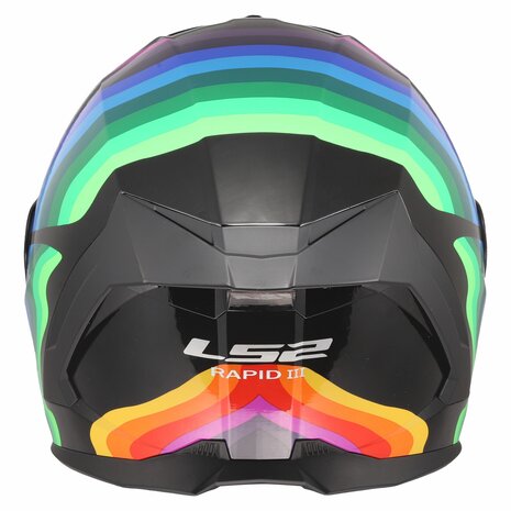 LS2 FF820 Rapid III helmet Flow gloss black multi rianbow