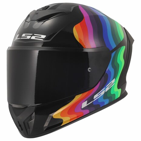 LS2 FF820 Rapid III helmet Flow gloss black multi rianbow
