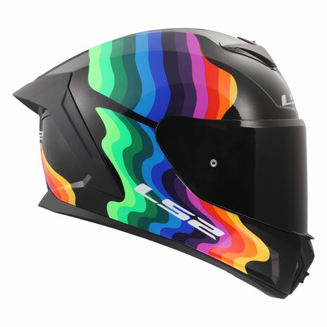 LS2 FF820 Rapid III helmet Flow gloss black multi rianbow