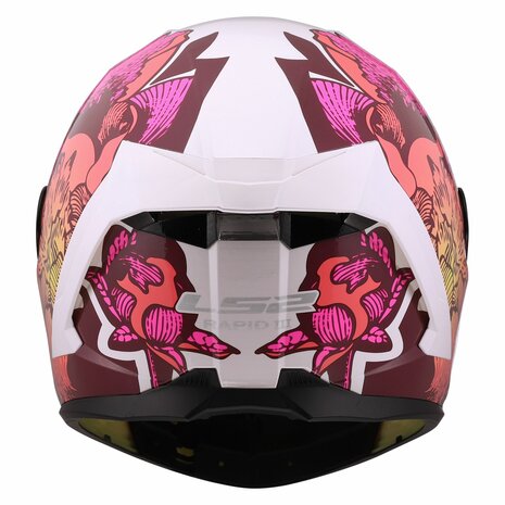LS2 FF820 Rapid III helmet Poppies II gloss white pink