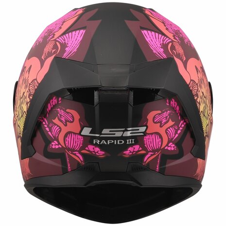 LS2 FF820 Rapid III helmet Poppies II matt black pink