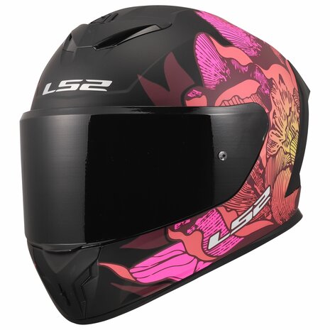 LS2 FF820 Rapid III helmet Poppies II matt black pink